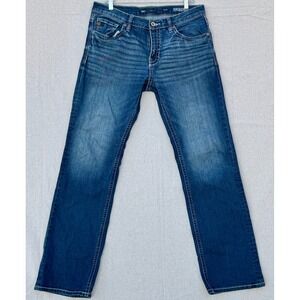 BKE Jake Straight Leg Jeans Mens 34x34 Medium Wash Durable Denim FNP15363